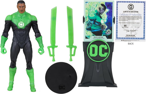 Green Lantern John Stewart Glow In The Dark Figura de Acción Gold Label DC Multiverse Mcfarlane Toys 18