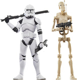 Pack Phase 2 Clone Trooper & Battle Droid Figura De Acción Star Wars Black Series Hasbro 16 Cm