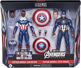 Capitán América Sam Wilson y Steve Rogers Two Pack Figura De Acción Avengers: Endgame - Falcon And The Winter Soldier Marvel Legends Hasbro 16 Cm